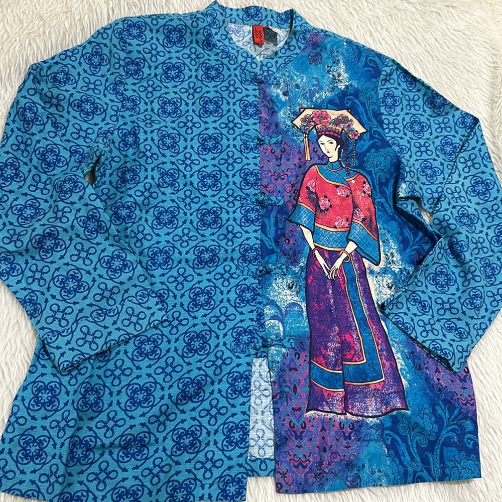 Look East blue Asian inside embellished jacket size medium